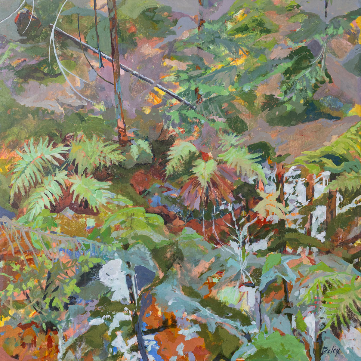 Bird Song. 36" x 36", acrylic on Canvas, framed