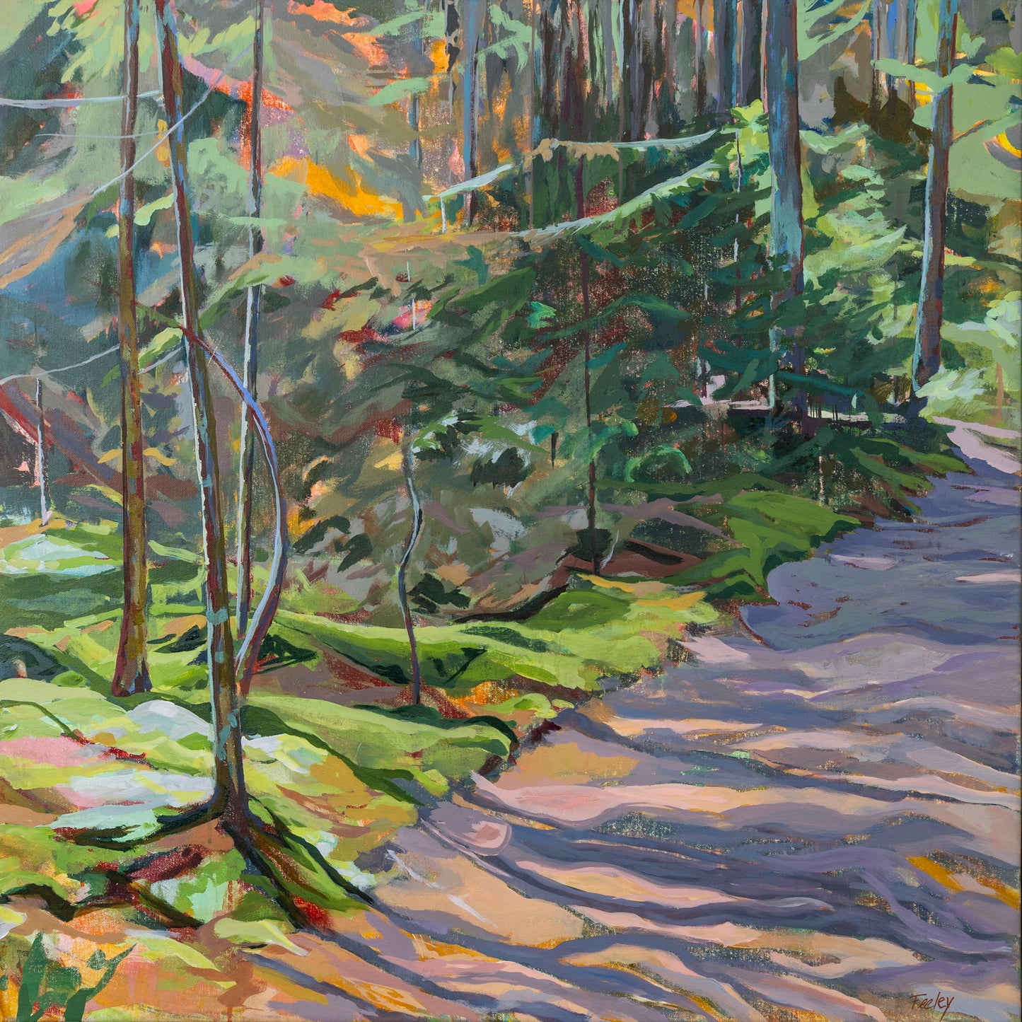 Pine Stroll,  36" x 36" acrylic on canvas, framed