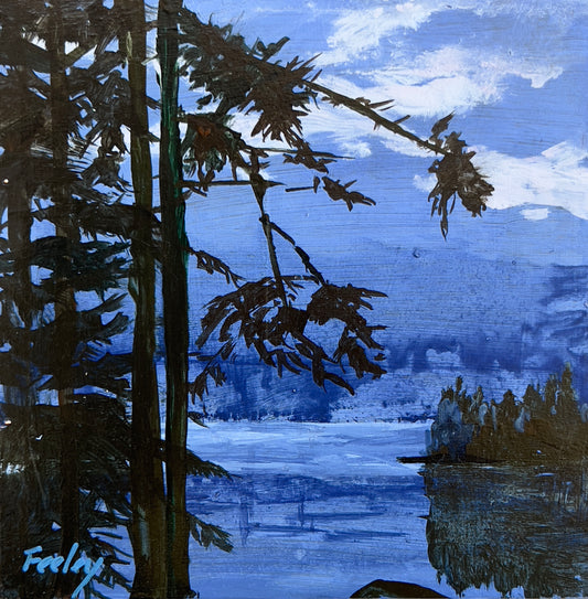 Squantum Point,   8 x 8" acrylic on birch