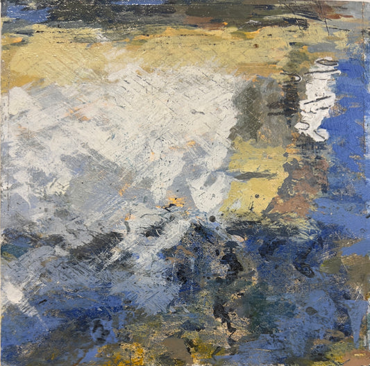Manset Boat House,  6x6" acrylic on board, framed