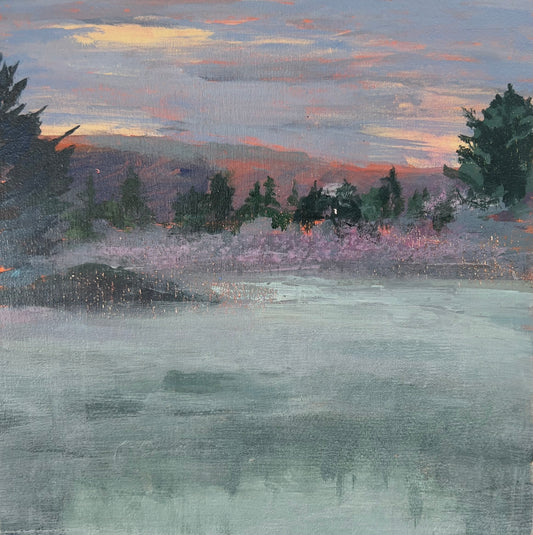 Into the Mist,   8 x 8" acrylic on birch