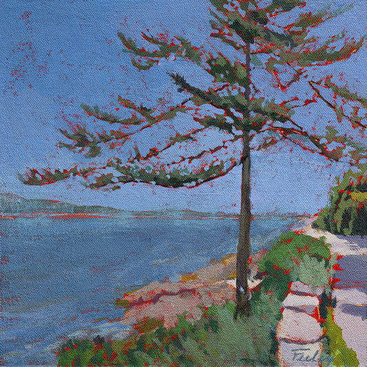 All Clear on Sargent Drive 10” x 10” oils on raw canvas on birch panel (Donated to the SPCA of Hancock County)