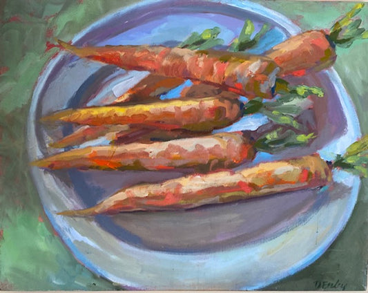 Carrots 18" x 14" Oil on canvas.