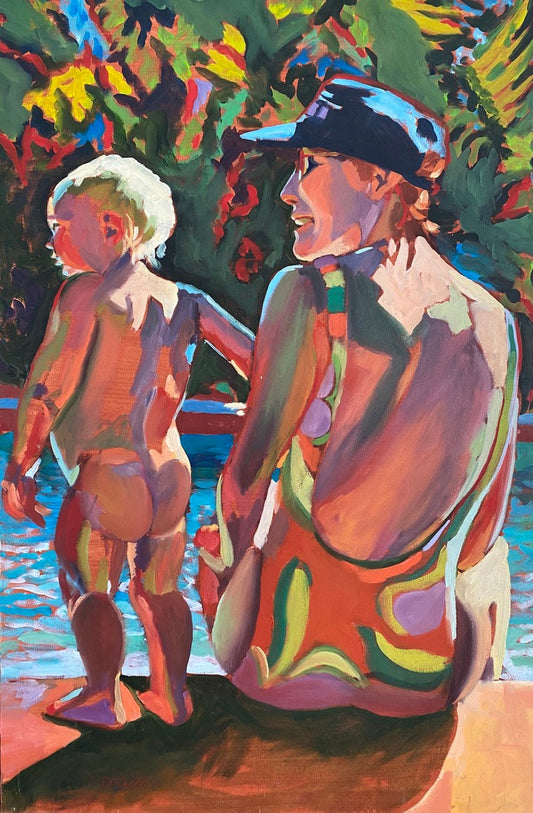 Mother and Daughter, 20" x 30" Oil on canvas, framed
