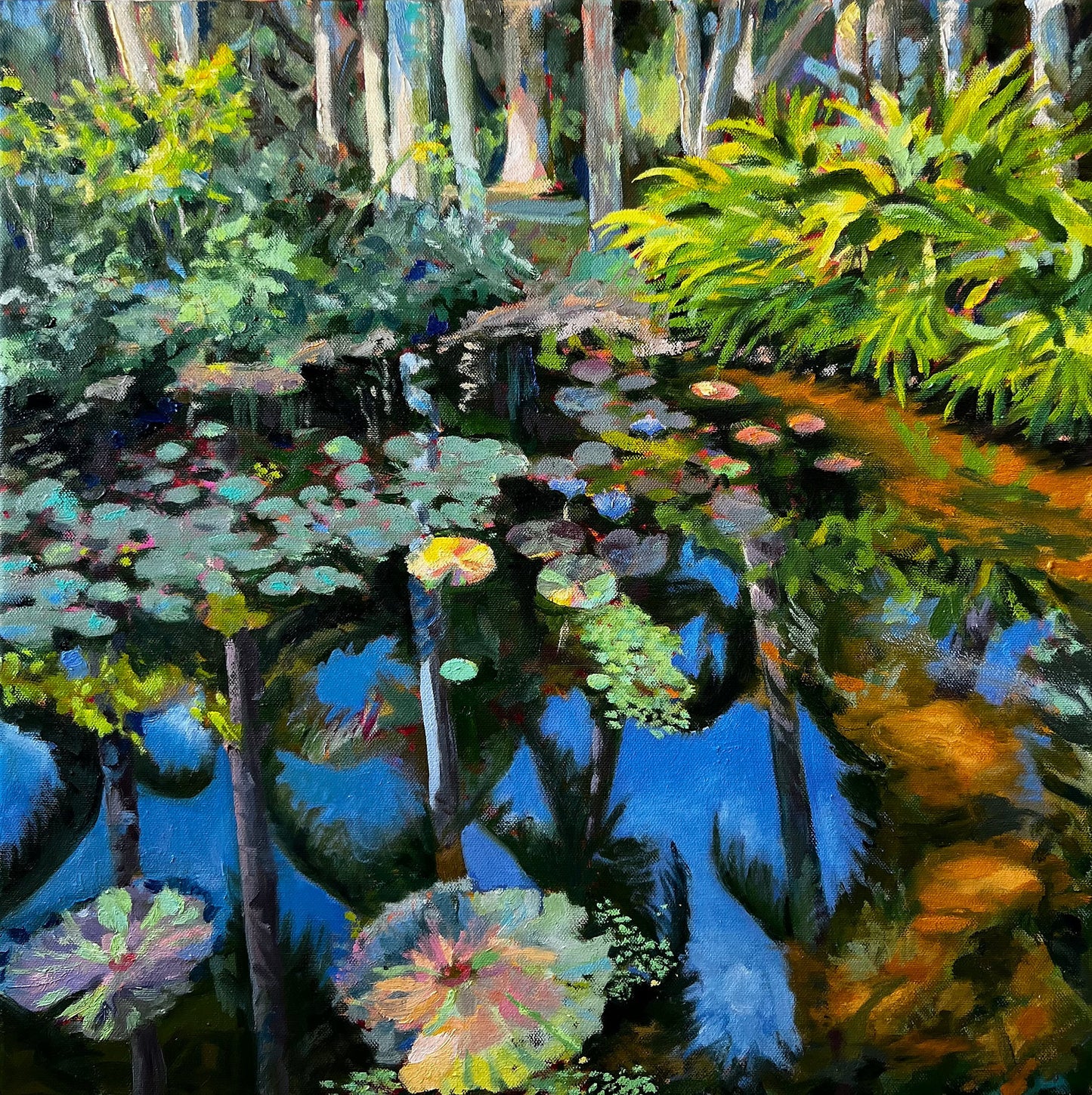 Mckee Botanical Garden  18" x 18", Oil on Canvas, unframed