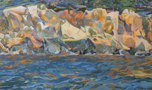 Elements, Available through Cygnet Gallery, Southwest Harbor, ME. 36" x 60", Acrylic on Canvas, framed