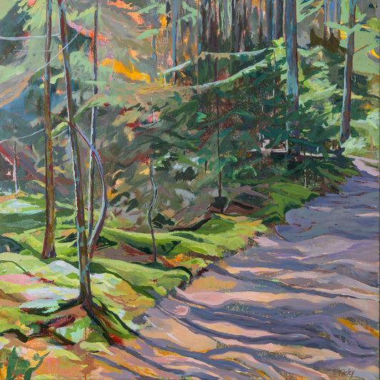 Pine Stroll, Available through Cygnet Gallery, Southwest Harbor, ME. 36" x 36" acrylic on canvas, framed