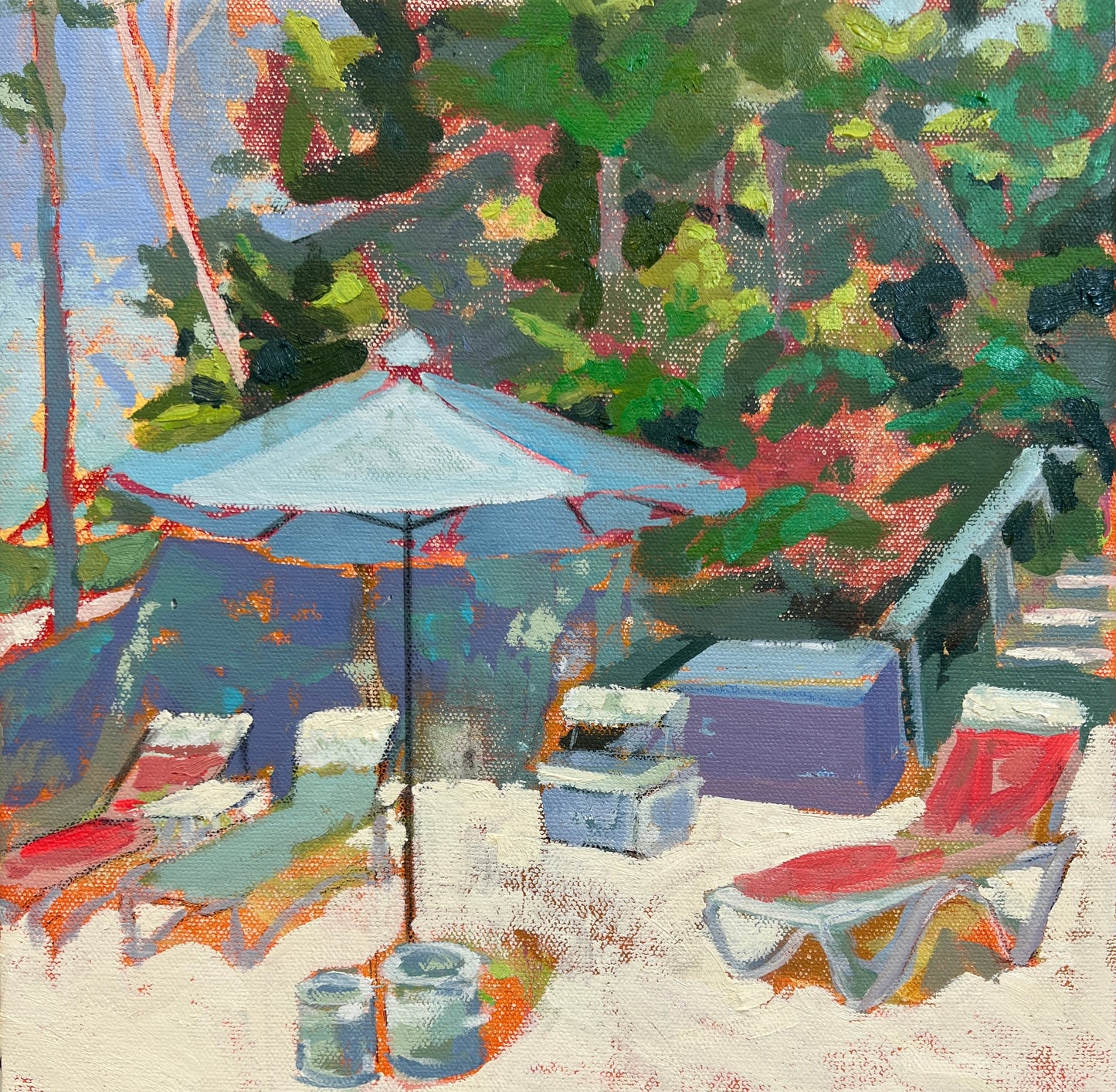 Squantum Point, Available at Cygnet Gallery, Southwest Harbor, ME, 12" x 12", oil on canvas wrapped cradled birch panel
