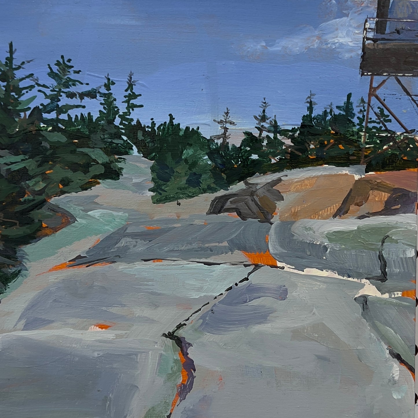 Beech, available at Cygnet Gallery, Southwest Harbor, ME. 8" x 8", acrylic on Gallery depth birch panel.